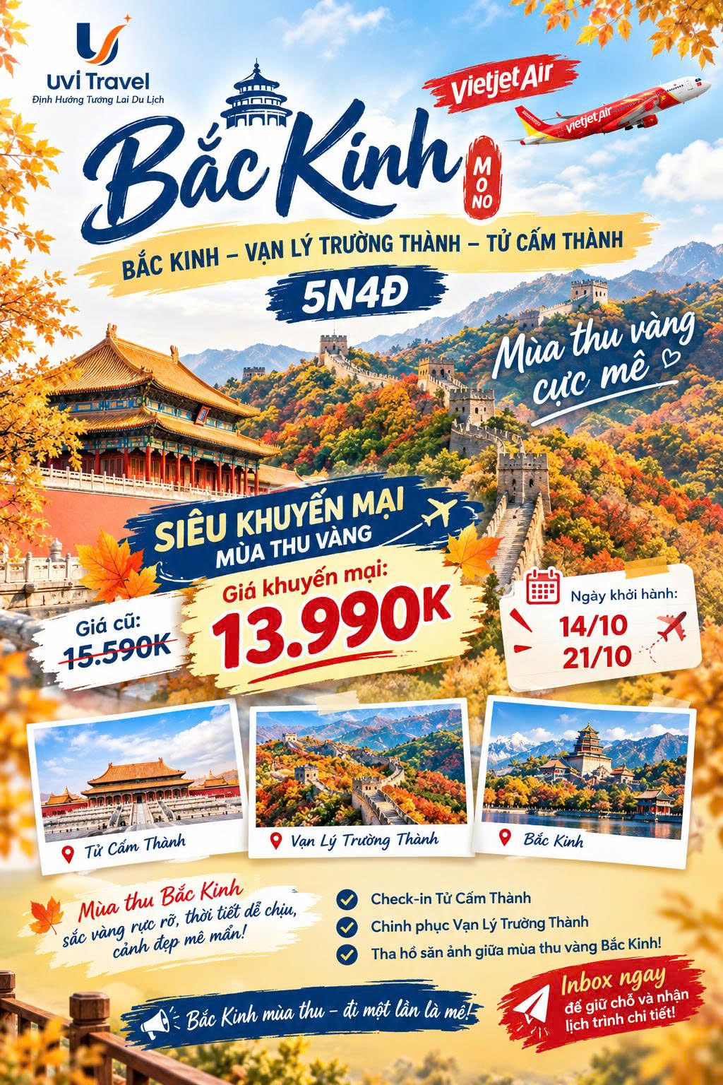 Tour Bắc Kinh Mùa Thu Vàng