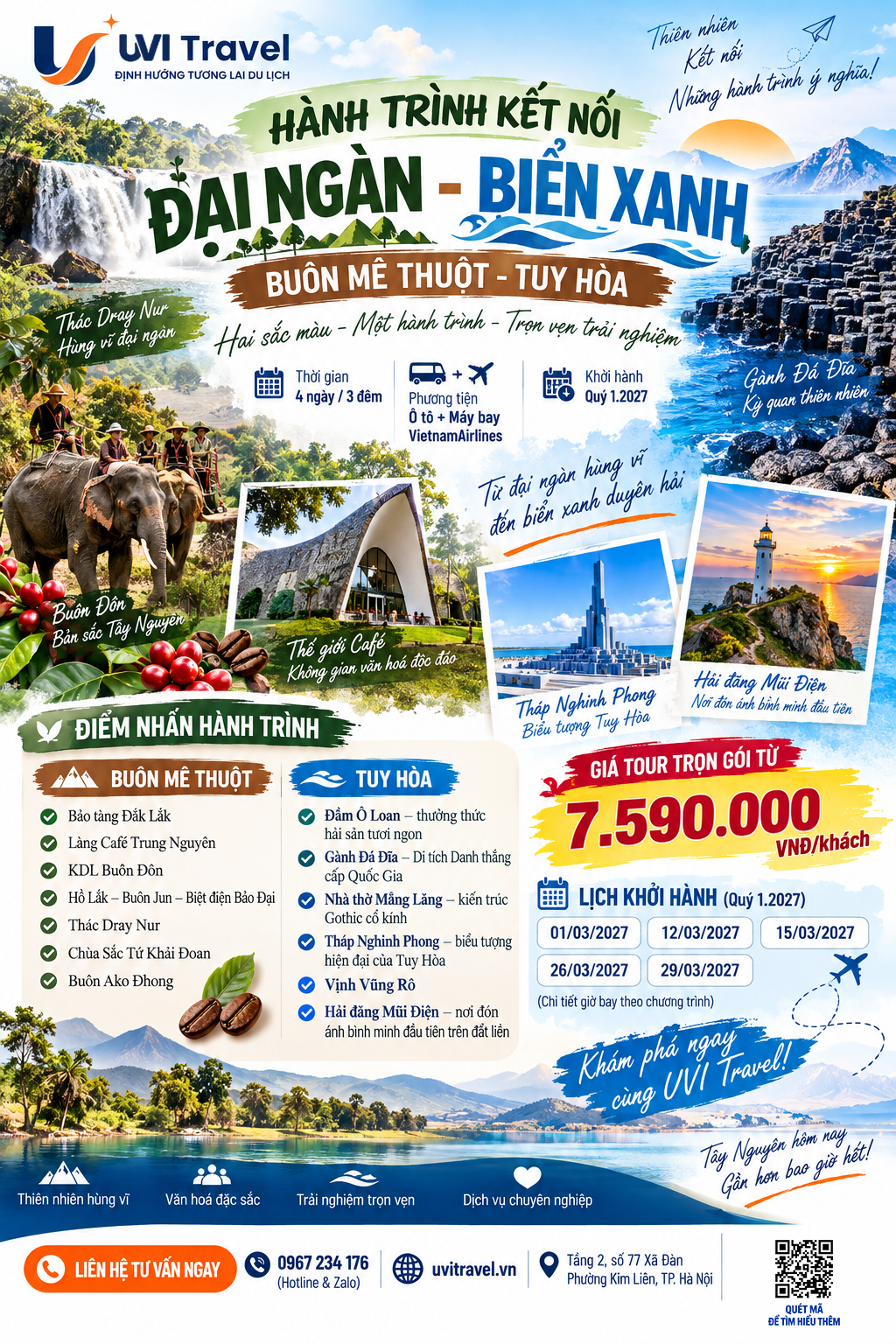 Tour Buôn Mê Thuột - Tuy Hòa